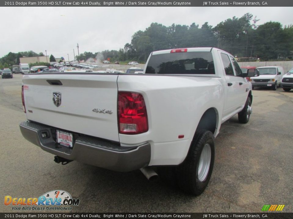 2011 Dodge Ram 3500 HD SLT Crew Cab 4x4 Dually Bright White / Dark Slate Gray/Medium Graystone Photo #9