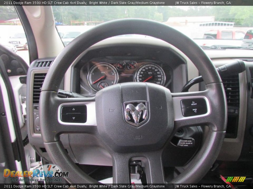 2011 Dodge Ram 3500 HD SLT Crew Cab 4x4 Dually Bright White / Dark Slate Gray/Medium Graystone Photo #31