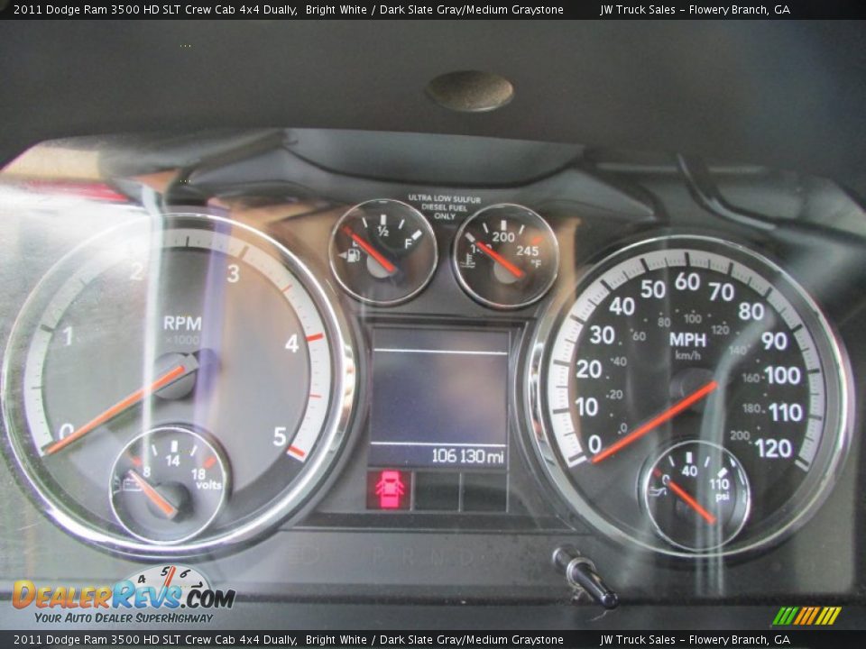 2011 Dodge Ram 3500 HD SLT Crew Cab 4x4 Dually Bright White / Dark Slate Gray/Medium Graystone Photo #32
