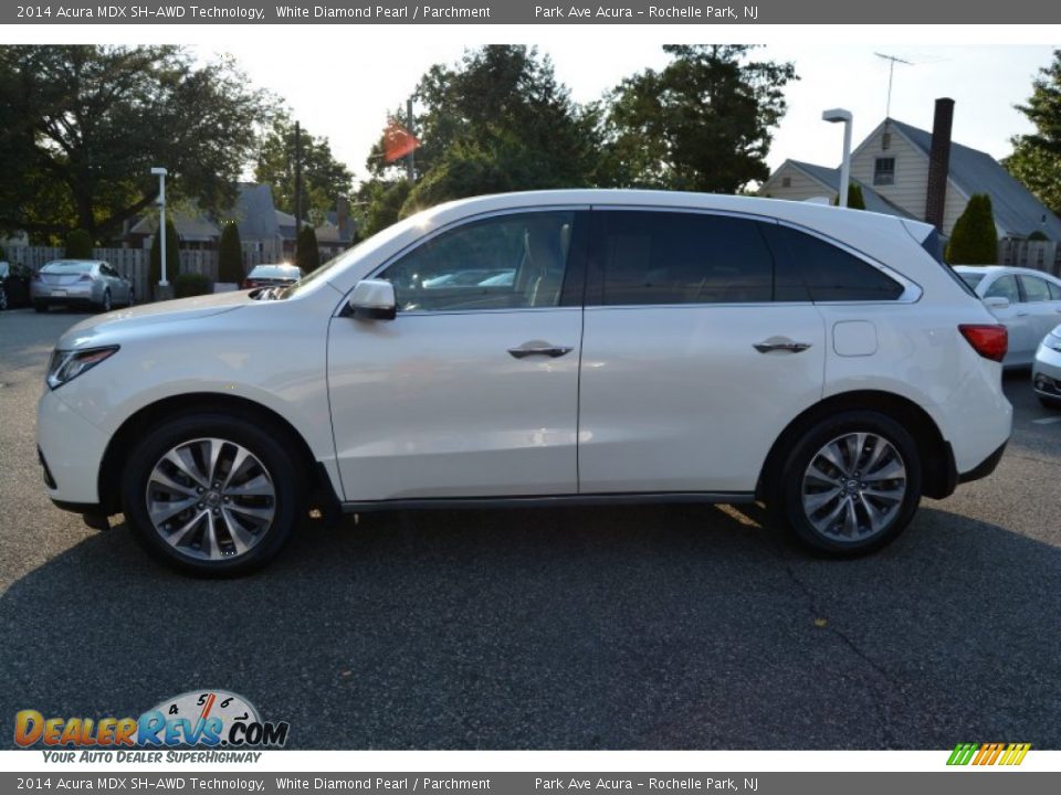 2014 Acura MDX SH-AWD Technology White Diamond Pearl / Parchment Photo #6