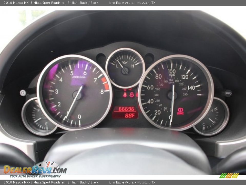 2010 Mazda MX-5 Miata Sport Roadster Brilliant Black / Black Photo #31