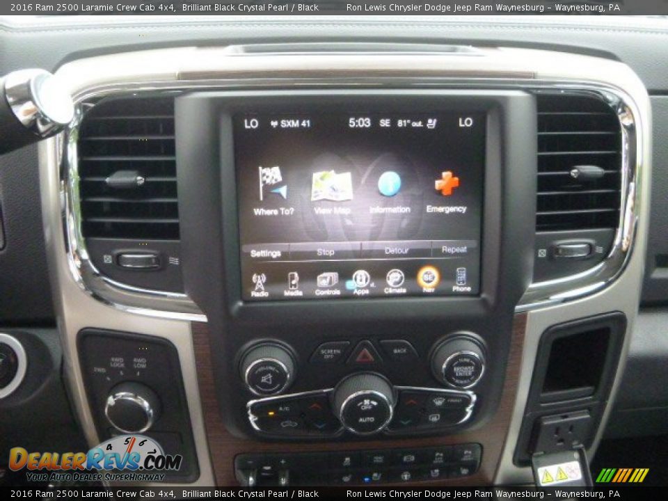 2016 Ram 2500 Laramie Crew Cab 4x4 Brilliant Black Crystal Pearl / Black Photo #14