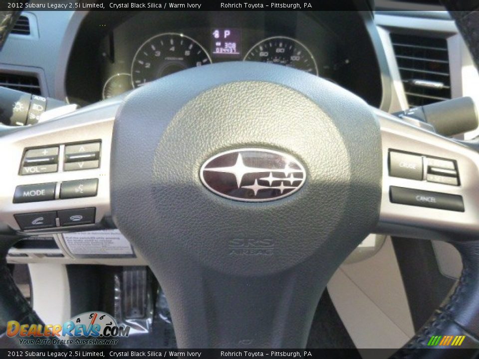 2012 Subaru Legacy 2.5i Limited Crystal Black Silica / Warm Ivory Photo #20