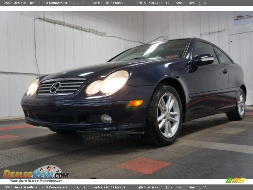 2002 Mercedes-Benz C 230 Kompressor Coupe Capri Blue Metallic / Charcoal Photo #3