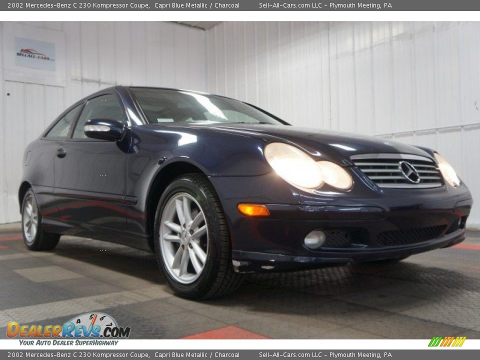 2002 Mercedes-Benz C 230 Kompressor Coupe Capri Blue Metallic / Charcoal Photo #5
