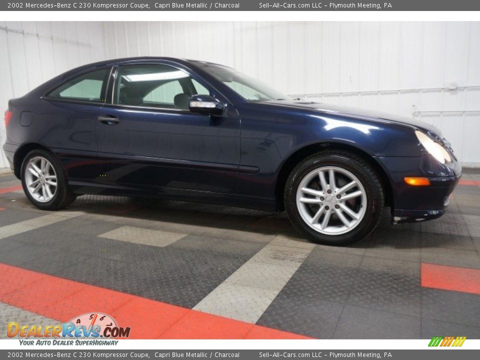 2002 Mercedes-Benz C 230 Kompressor Coupe Capri Blue Metallic / Charcoal Photo #6