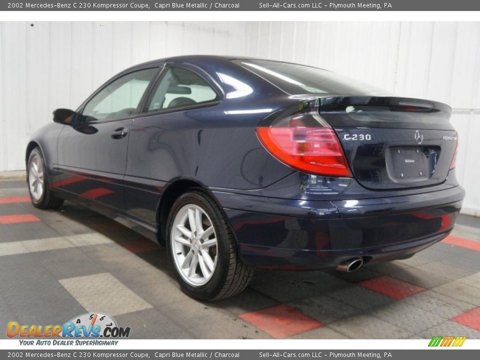 2002 Mercedes-Benz C 230 Kompressor Coupe Capri Blue Metallic / Charcoal Photo #10
