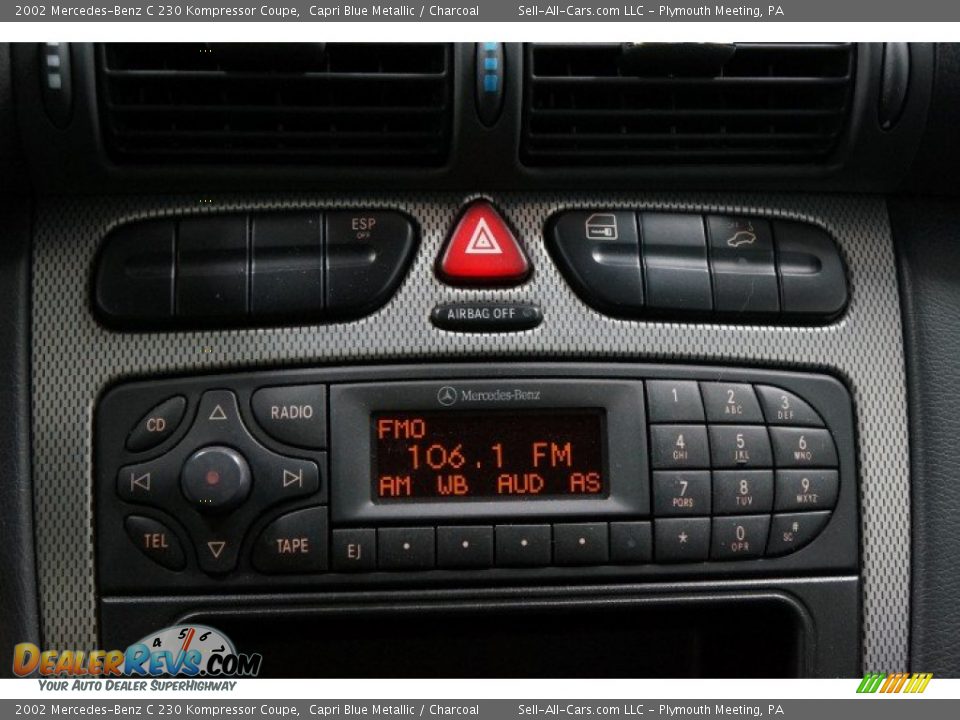 2002 Mercedes-Benz C 230 Kompressor Coupe Capri Blue Metallic / Charcoal Photo #26