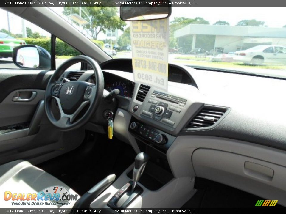 2012 Honda Civic LX Coupe Crystal Black Pearl / Gray Photo #11