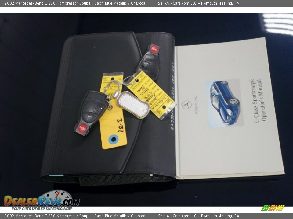 2002 Mercedes-Benz C 230 Kompressor Coupe Capri Blue Metallic / Charcoal Photo #29