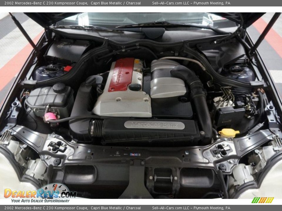 2002 Mercedes-Benz C 230 Kompressor Coupe Capri Blue Metallic / Charcoal Photo #30