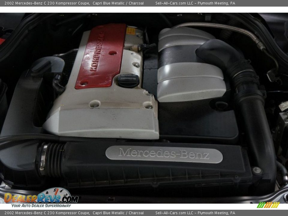 2002 Mercedes-Benz C 230 Kompressor Coupe Capri Blue Metallic / Charcoal Photo #31