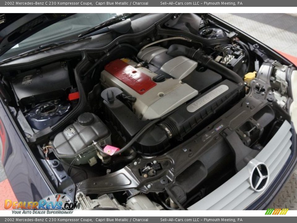 2002 Mercedes-Benz C 230 Kompressor Coupe Capri Blue Metallic / Charcoal Photo #32