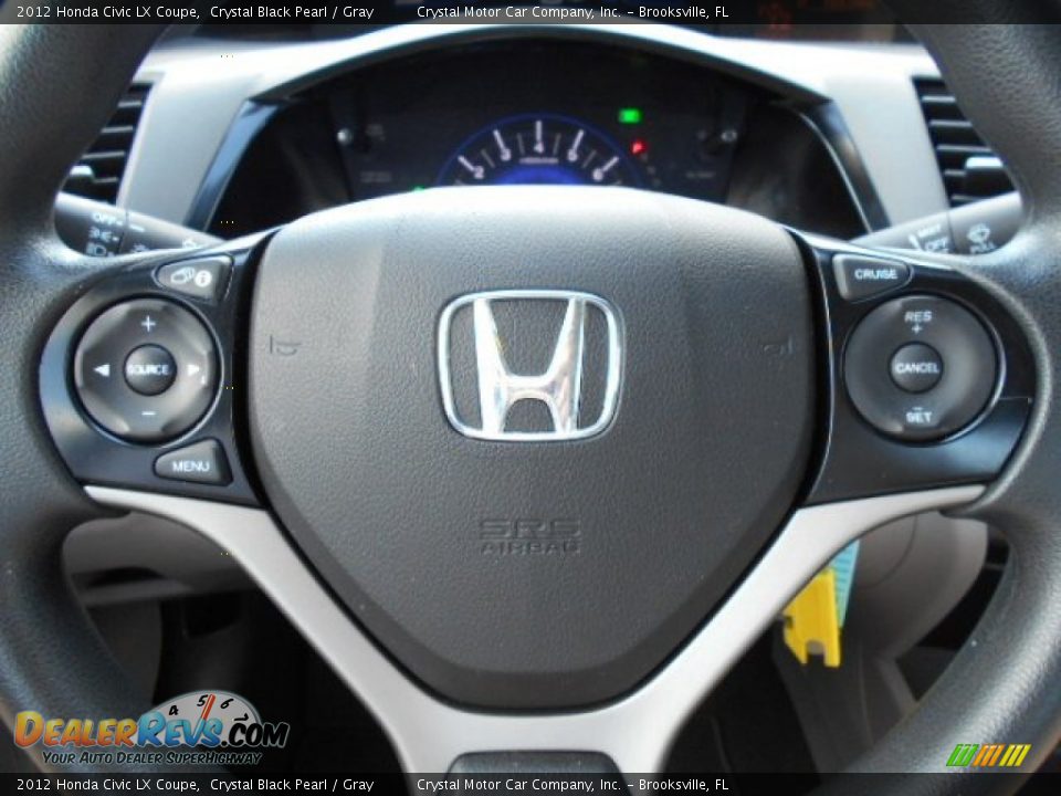 2012 Honda Civic LX Coupe Crystal Black Pearl / Gray Photo #21