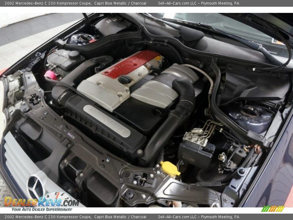 2002 Mercedes-Benz C 230 Kompressor Coupe Capri Blue Metallic / Charcoal Photo #33