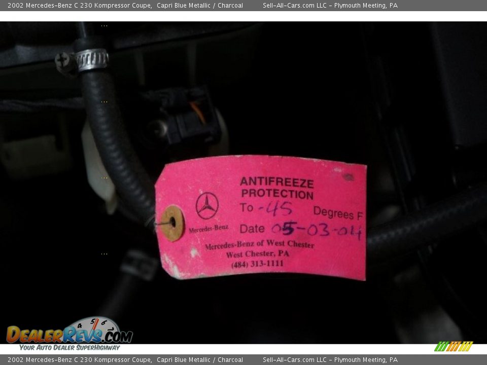 2002 Mercedes-Benz C 230 Kompressor Coupe Capri Blue Metallic / Charcoal Photo #34