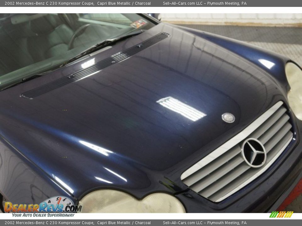 2002 Mercedes-Benz C 230 Kompressor Coupe Capri Blue Metallic / Charcoal Photo #36