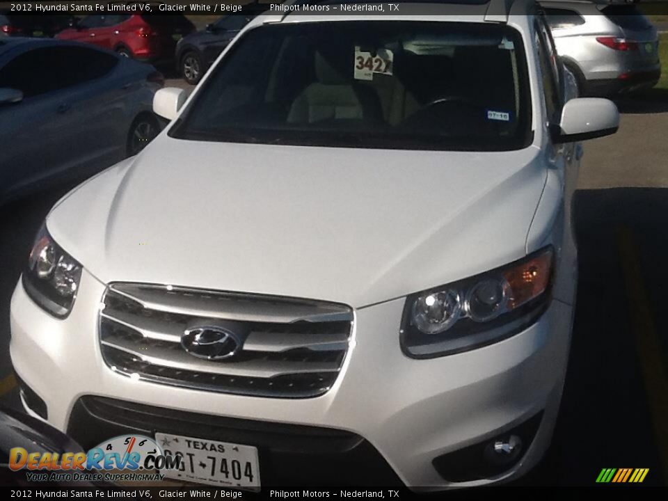 2012 Hyundai Santa Fe Limited V6 Glacier White / Beige Photo #1