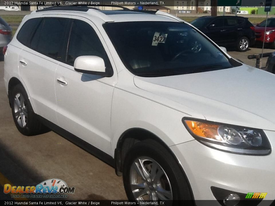 2012 Hyundai Santa Fe Limited V6 Glacier White / Beige Photo #2