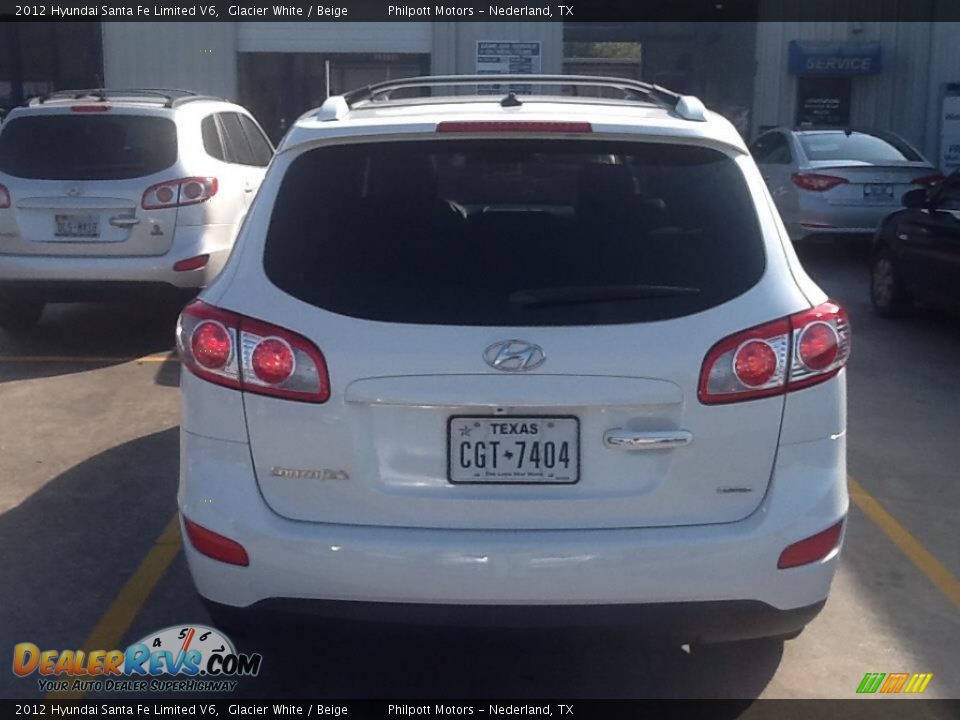 2012 Hyundai Santa Fe Limited V6 Glacier White / Beige Photo #3