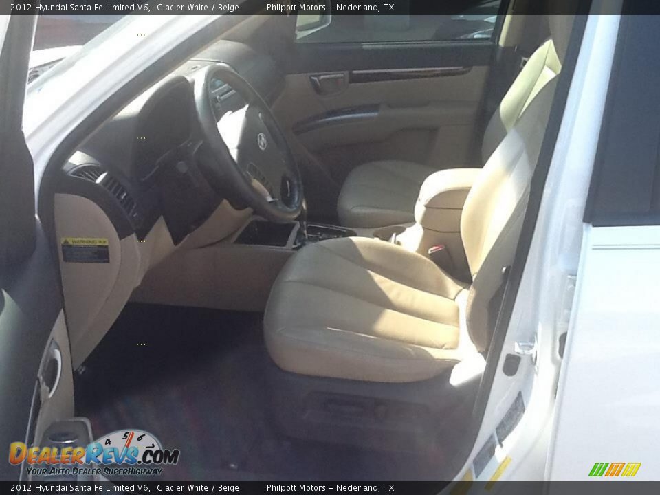 2012 Hyundai Santa Fe Limited V6 Glacier White / Beige Photo #7