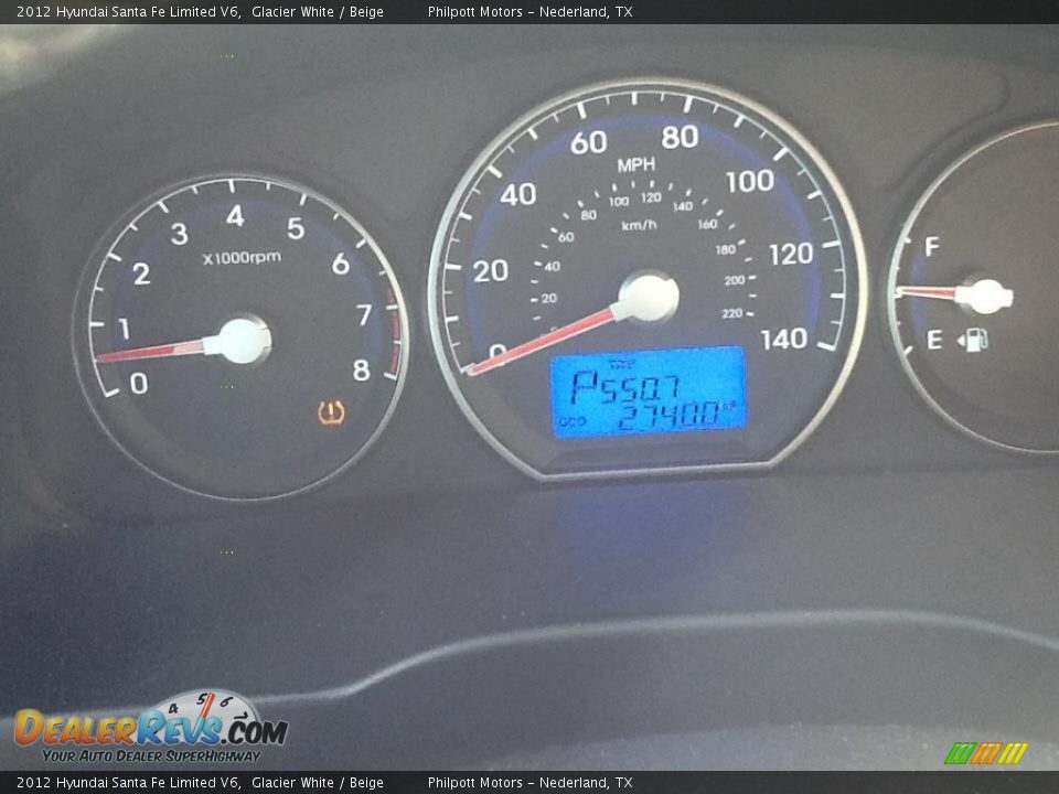 2012 Hyundai Santa Fe Limited V6 Glacier White / Beige Photo #9