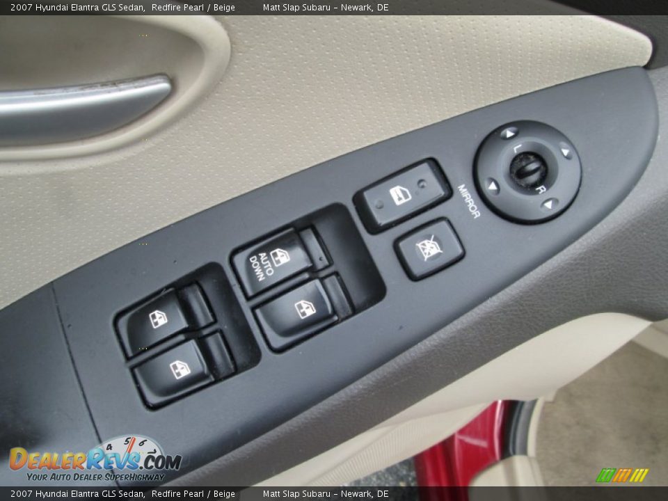 2007 Hyundai Elantra GLS Sedan Redfire Pearl / Beige Photo #13