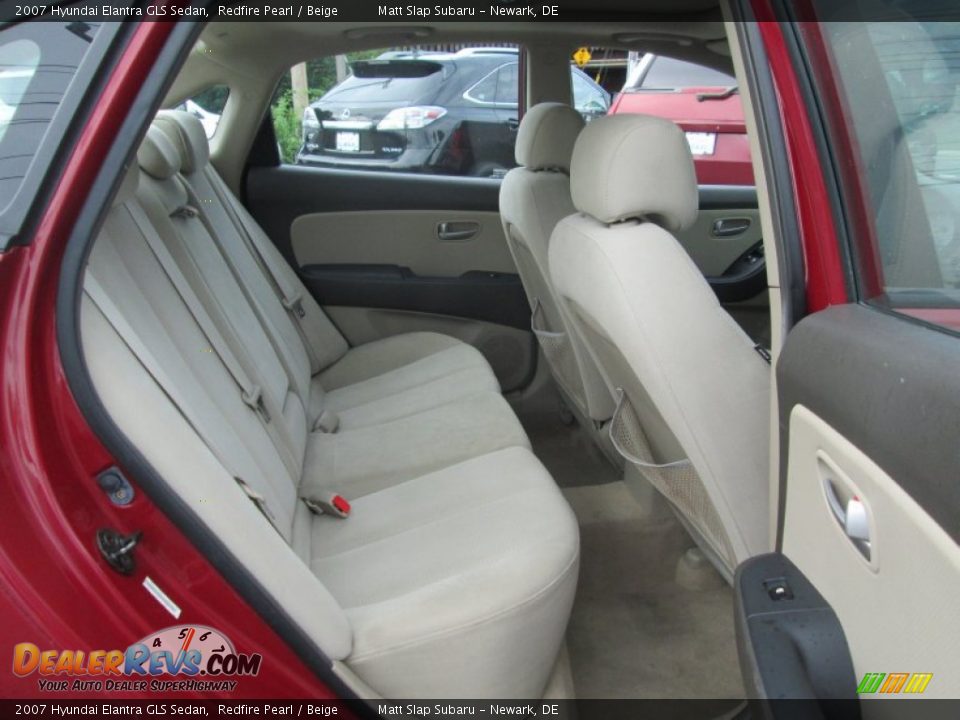2007 Hyundai Elantra GLS Sedan Redfire Pearl / Beige Photo #19
