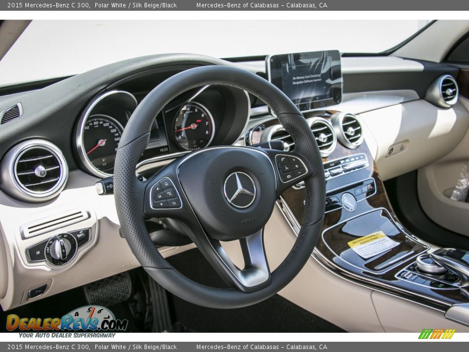 2015 Mercedes-Benz C 300 Polar White / Silk Beige/Black Photo #6