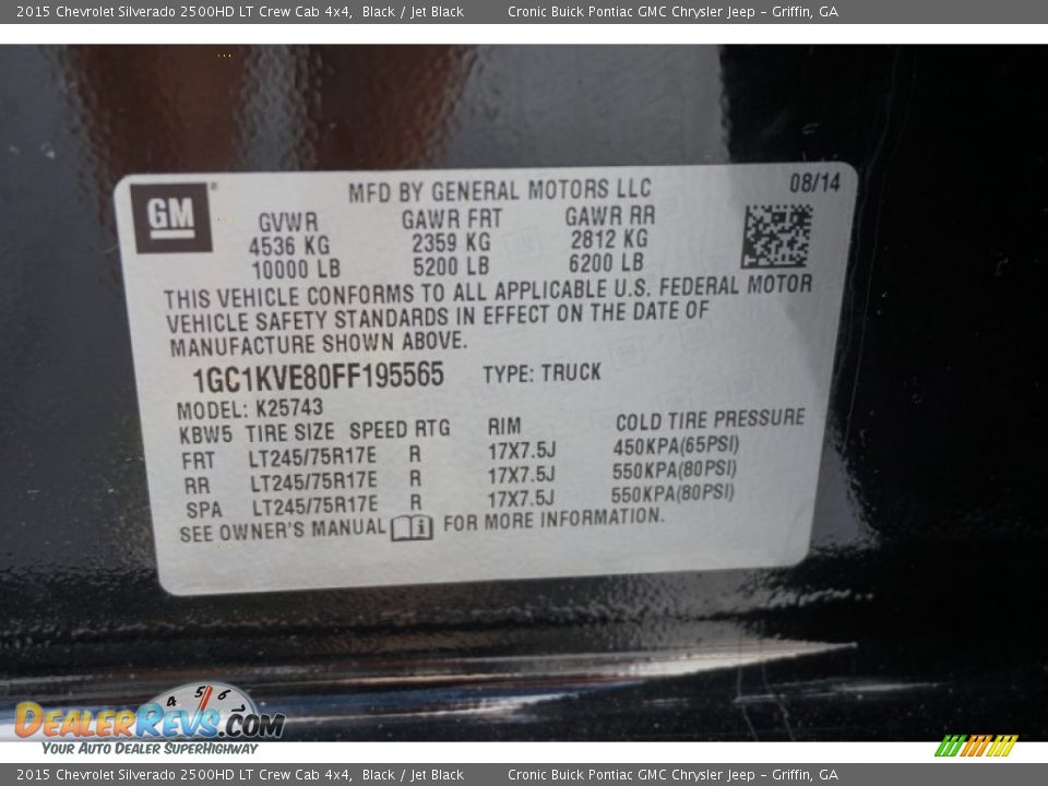 2015 Chevrolet Silverado 2500HD LT Crew Cab 4x4 Black / Jet Black Photo #25
