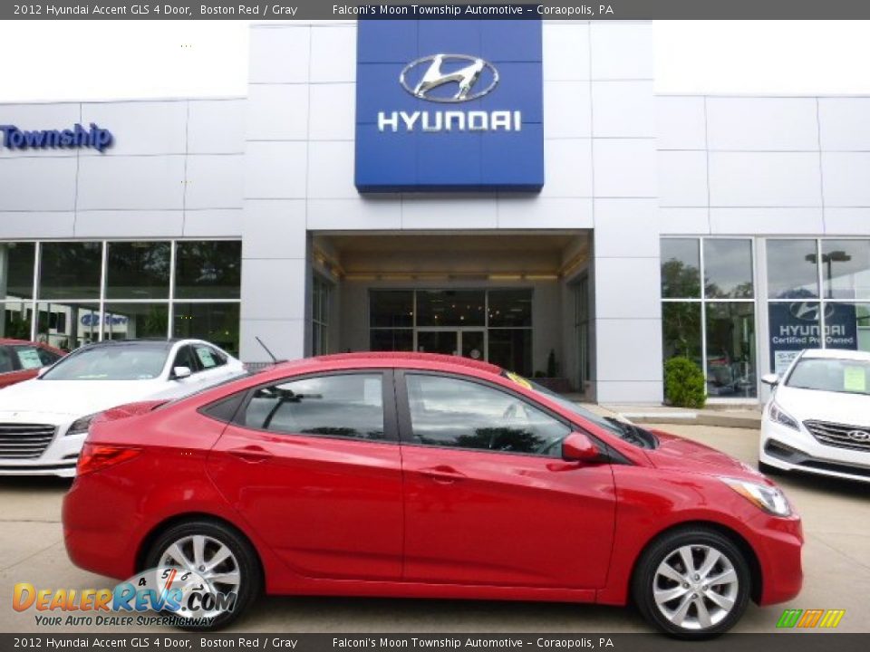 2012 Hyundai Accent GLS 4 Door Boston Red / Gray Photo #1