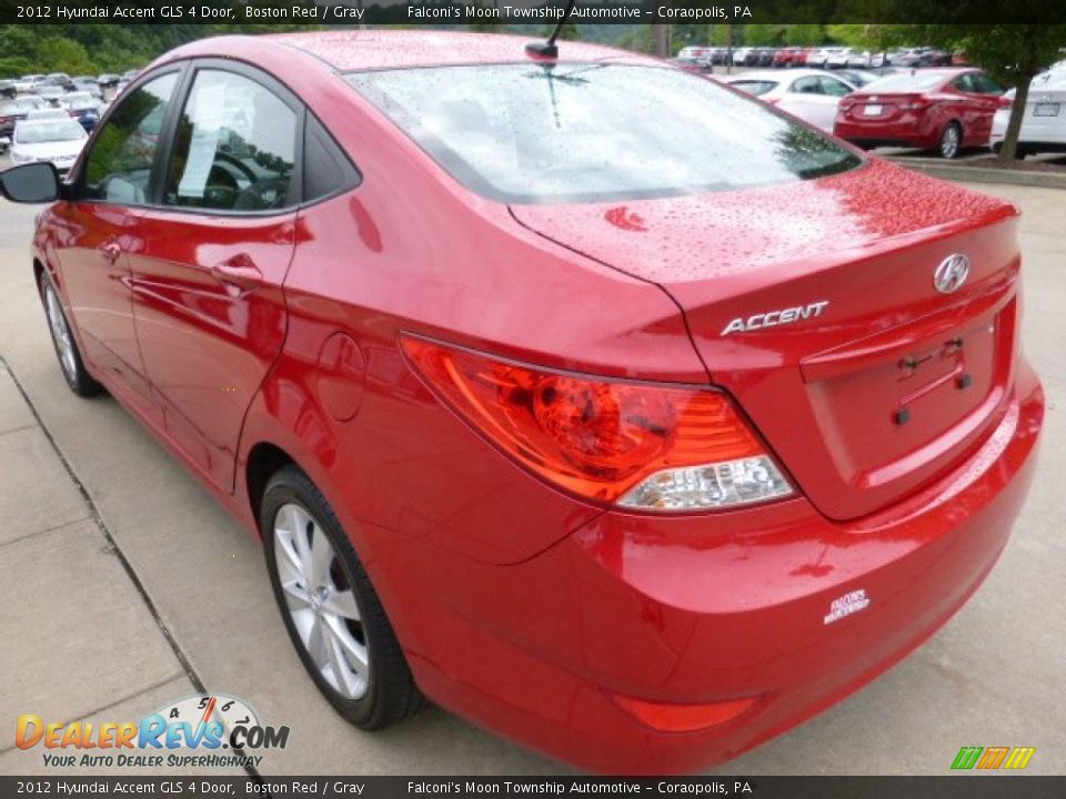 2012 Hyundai Accent GLS 4 Door Boston Red / Gray Photo #4