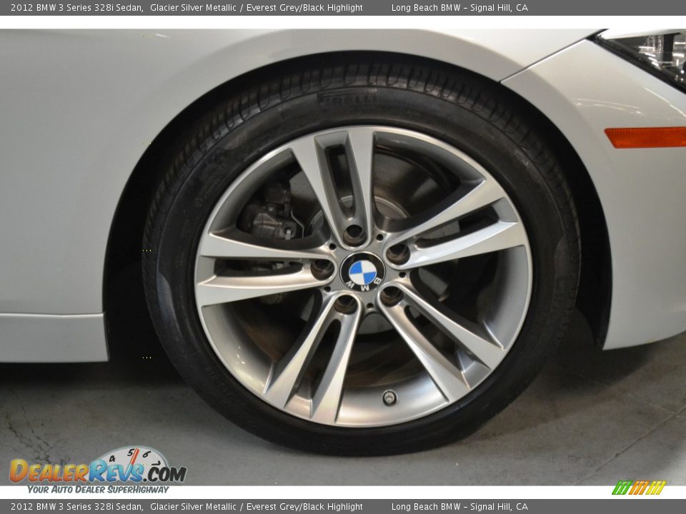 2012 BMW 3 Series 328i Sedan Glacier Silver Metallic / Everest Grey/Black Highlight Photo #3