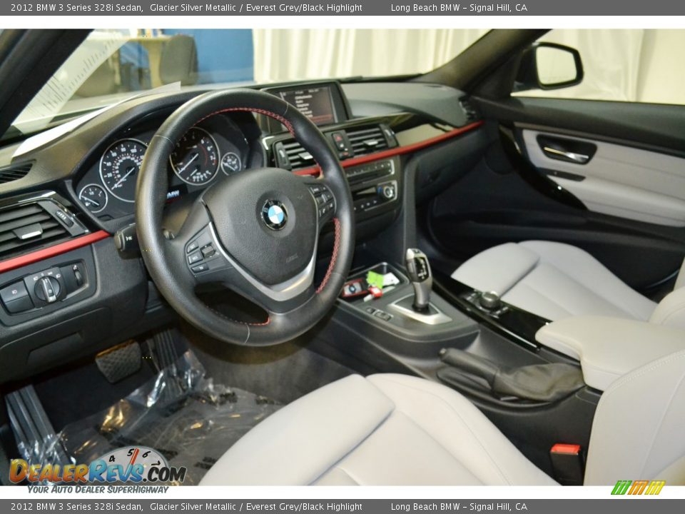 2012 BMW 3 Series 328i Sedan Glacier Silver Metallic / Everest Grey/Black Highlight Photo #12