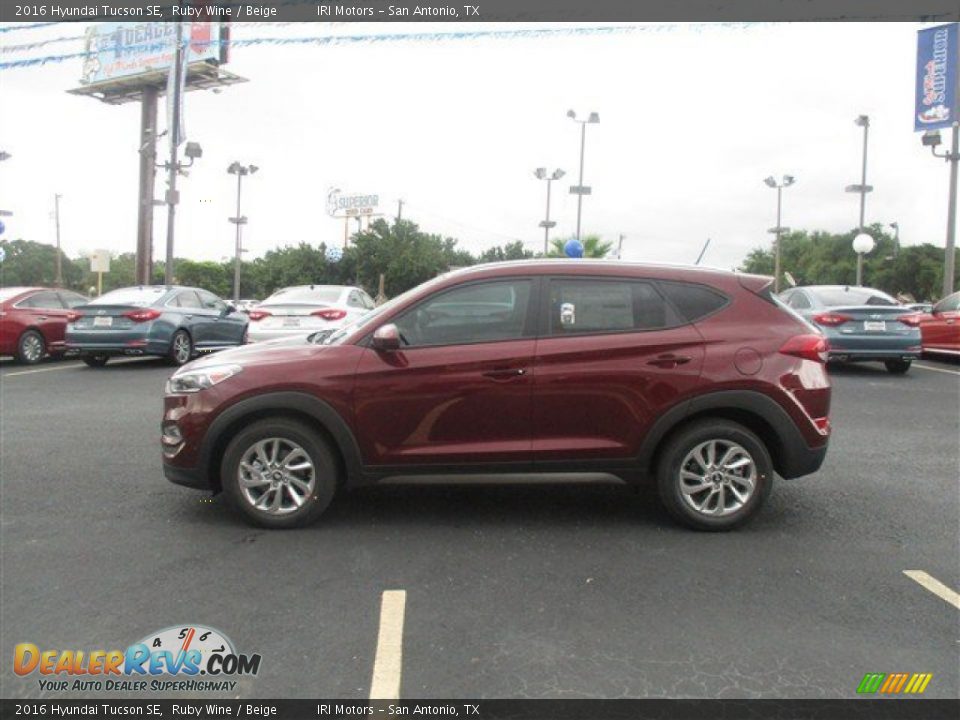 2016 Hyundai Tucson SE Ruby Wine / Beige Photo #4