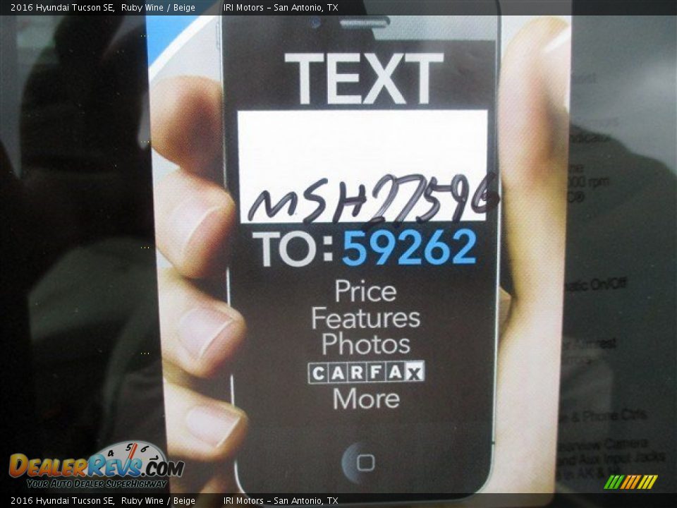 2016 Hyundai Tucson SE Ruby Wine / Beige Photo #14