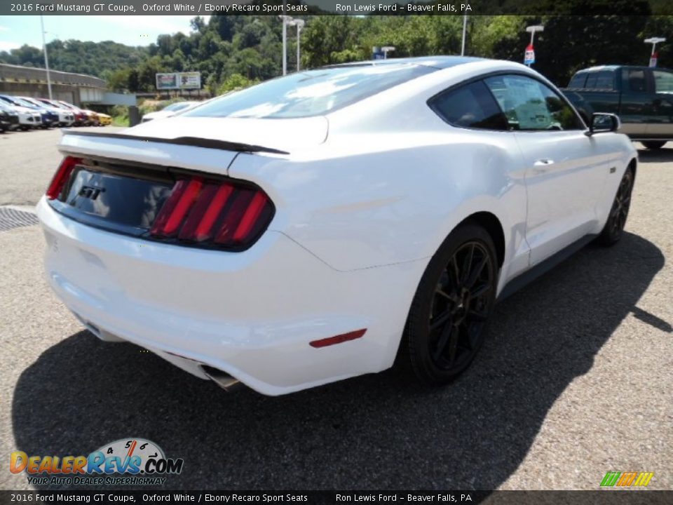 2016 Ford Mustang GT Coupe Oxford White / Ebony Recaro Sport Seats Photo #3