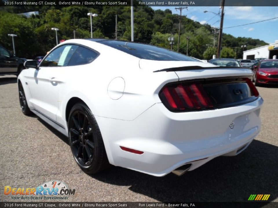 2016 Ford Mustang GT Coupe Oxford White / Ebony Recaro Sport Seats Photo #5