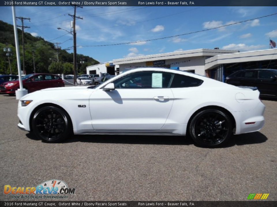 2016 Ford Mustang GT Coupe Oxford White / Ebony Recaro Sport Seats Photo #6