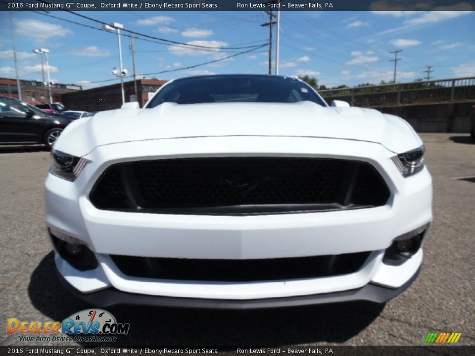 2016 Ford Mustang GT Coupe Oxford White / Ebony Recaro Sport Seats Photo #8