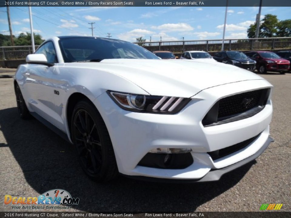 2016 Ford Mustang GT Coupe Oxford White / Ebony Recaro Sport Seats Photo #9