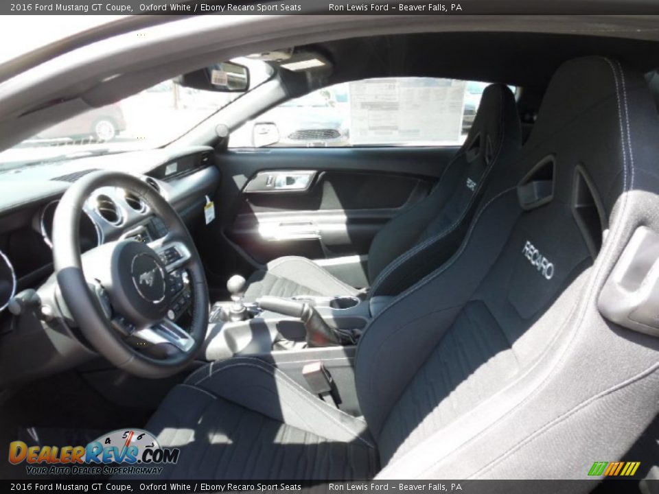 Ebony Recaro Sport Seats Interior - 2016 Ford Mustang GT Coupe Photo #11