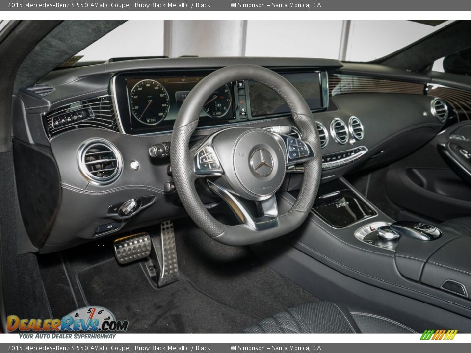 2015 Mercedes-Benz S 550 4Matic Coupe Ruby Black Metallic / Black Photo #6