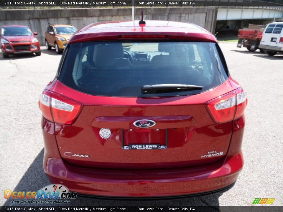 2015 Ford C-Max Hybrid SEL Ruby Red Metallic / Medium Light Stone Photo #4