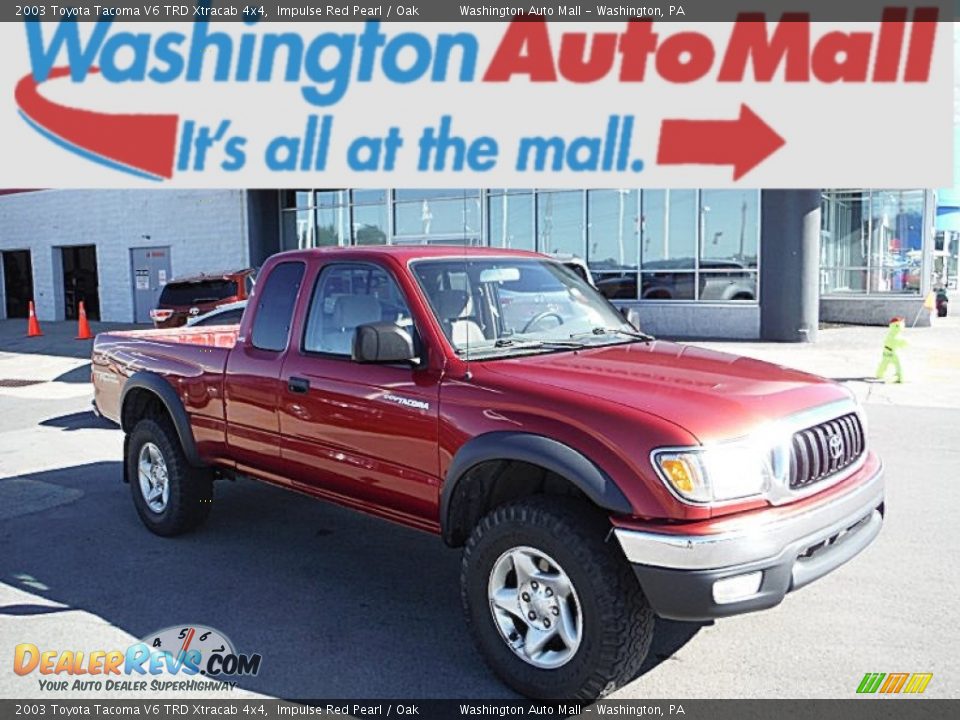 2003 Toyota Tacoma V6 TRD Xtracab 4x4 Impulse Red Pearl / Oak Photo #1