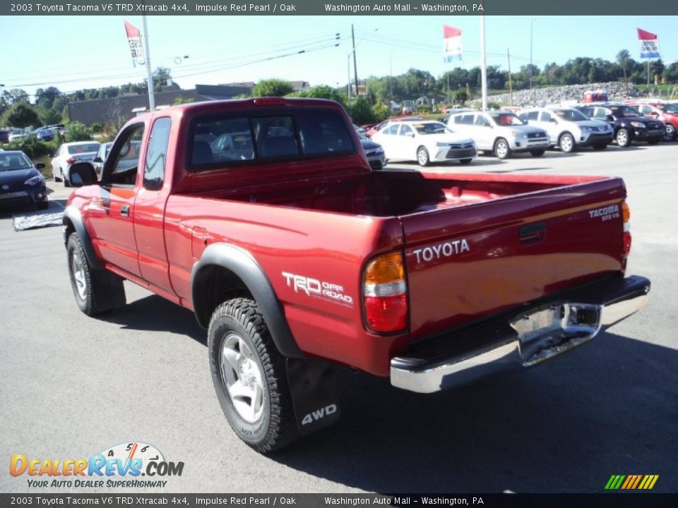 2003 Toyota Tacoma V6 TRD Xtracab 4x4 Impulse Red Pearl / Oak Photo #8