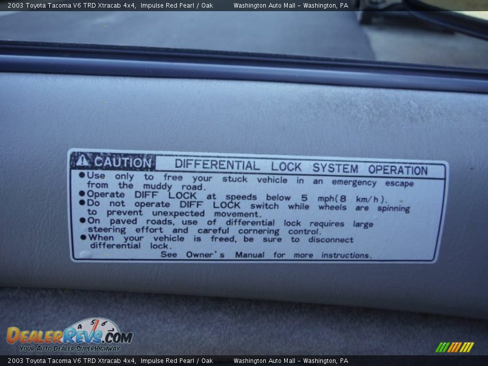 2003 Toyota Tacoma V6 TRD Xtracab 4x4 Impulse Red Pearl / Oak Photo #13