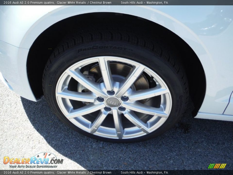 2016 Audi A3 2.0 Premium quattro Glacier White Metallic / Chestnut Brown Photo #4
