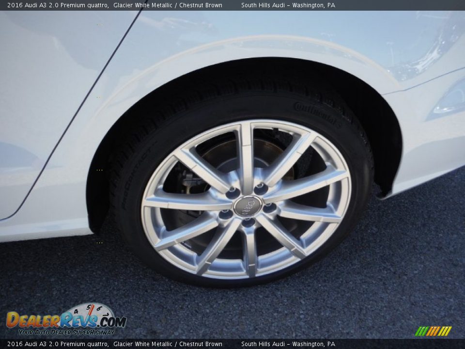 2016 Audi A3 2.0 Premium quattro Glacier White Metallic / Chestnut Brown Photo #5