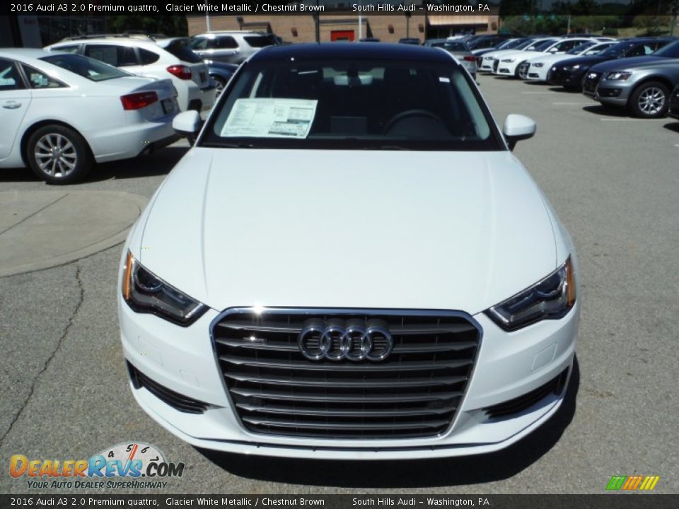 2016 Audi A3 2.0 Premium quattro Glacier White Metallic / Chestnut Brown Photo #6